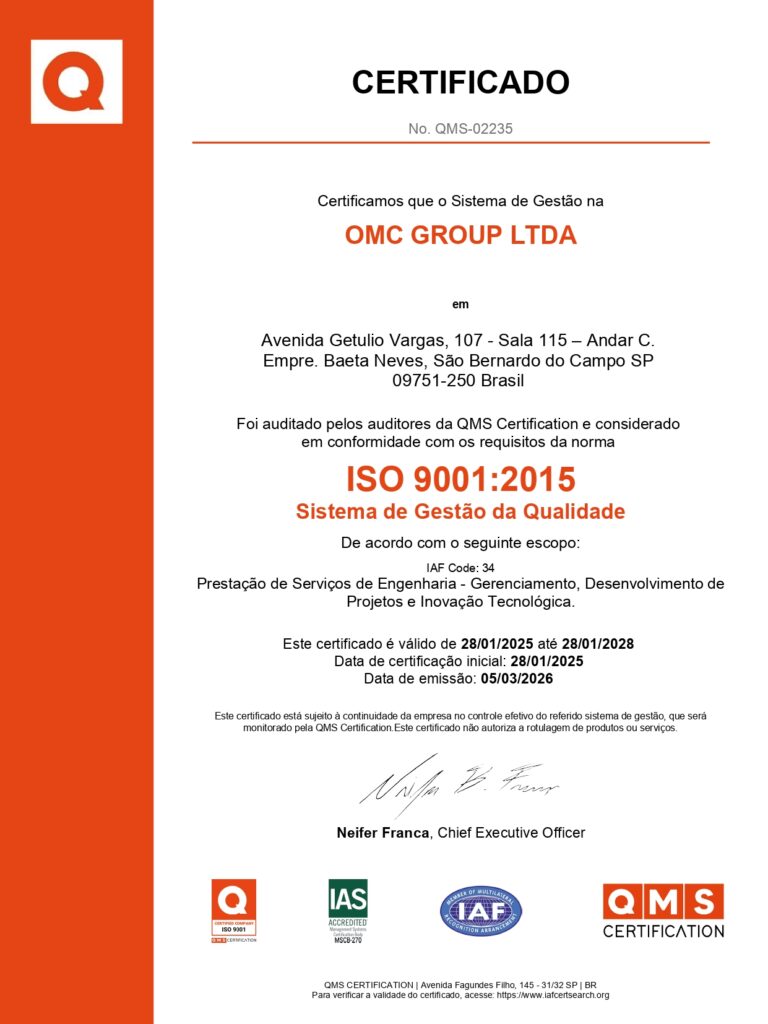 iso certificate omc group, certificado iso 9001, omc group, iso 9001, 9001:2015, omc group iso certificate by qms certification