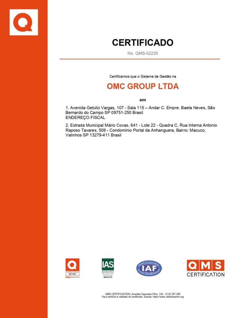 iso certificate omc group, certificado iso 9001, omc group, iso 9001, 9001:2015, omc group iso certificate by qms certification